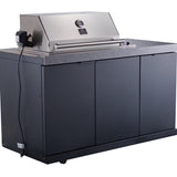 Forno FODKT2544BLK Rimini 30 Inch Outdoor Kitchen with 62,600 BTU BBQ Grill, 3 Burners with Sear & Rotisserie, 2.4 cu.ft. Beverage Center, Stainless Steel Sink and Gray Sintered Stone Countertop