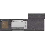 Forno FODKT2544BLK Rimini 30 Inch Outdoor Kitchen with 62,600 BTU BBQ Grill, 3 Burners with Sear & Rotisserie, 2.4 cu.ft. Beverage Center, Stainless Steel Sink and Gray Sintered Stone Countertop