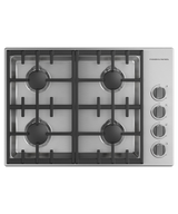 Fisher & Paykel CDV3-304H-N 30-inch Series 9 4 Burner Gas Cooktop - Front View