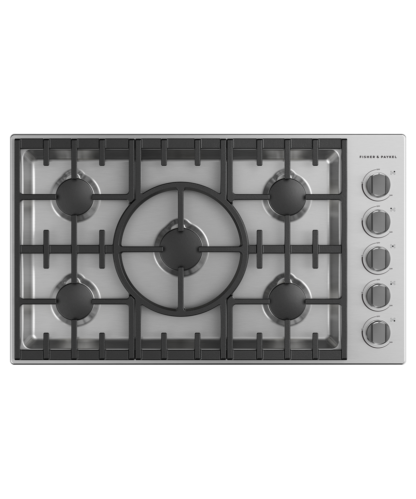 Fisher & Paykel CDV3-365-N 36-inch Series 7 5 Burner Gas Cooktop - Front View