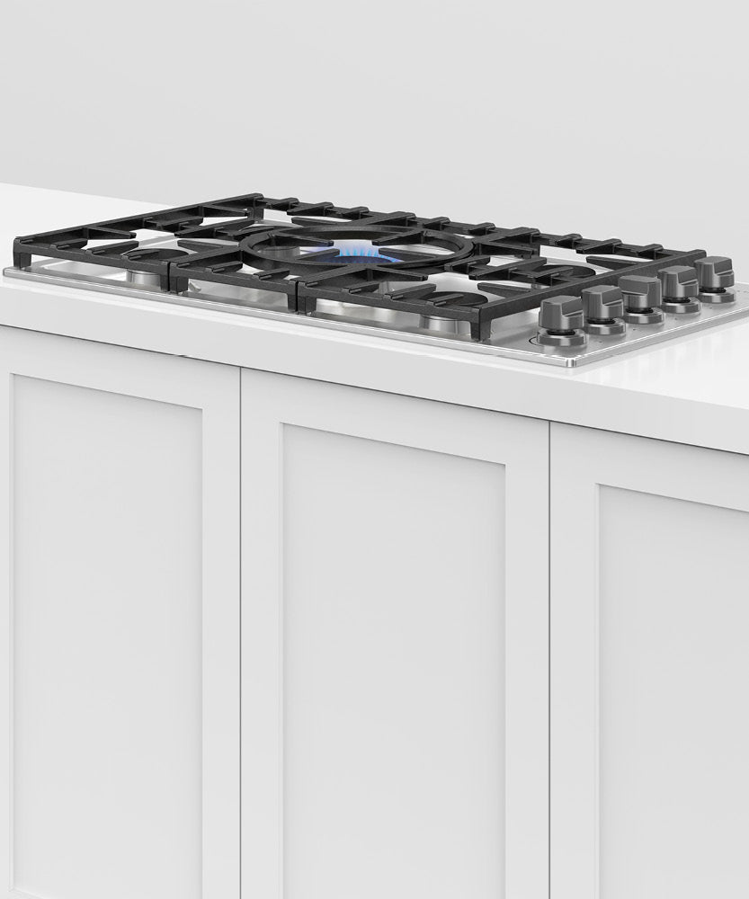 Fisher & Paykel CDV3-365-L 36-inch Gas Cooktop - In Situ Kitchen View