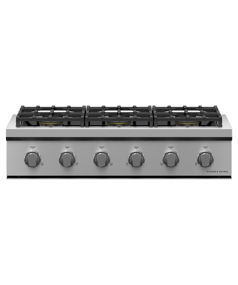 Fisher & Paykel CPV3-366-L 36 inch Professional 6 Burner Gas Rangetop, Stainless Steel