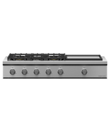 Fisher & Paykel CPV3-485GD-L 48 inch Professional 5 Burner Gas Rangetop with Griddle, Stainless Steel