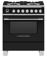 Fisher & Paykel OR30SCG6B1 30-inch Classic Dual Fuel Range, Black - Image 1