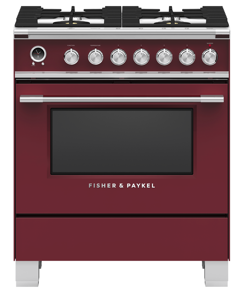Fisher & Paykel OR30SCG6R1 30-inch Classic Dual Fuel Range, Red - Image 1
