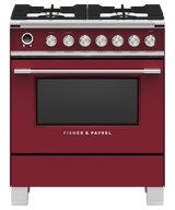 Fisher & Paykel OR30SCG6R1 30-inch Classic Dual Fuel Range, Red - Image 1