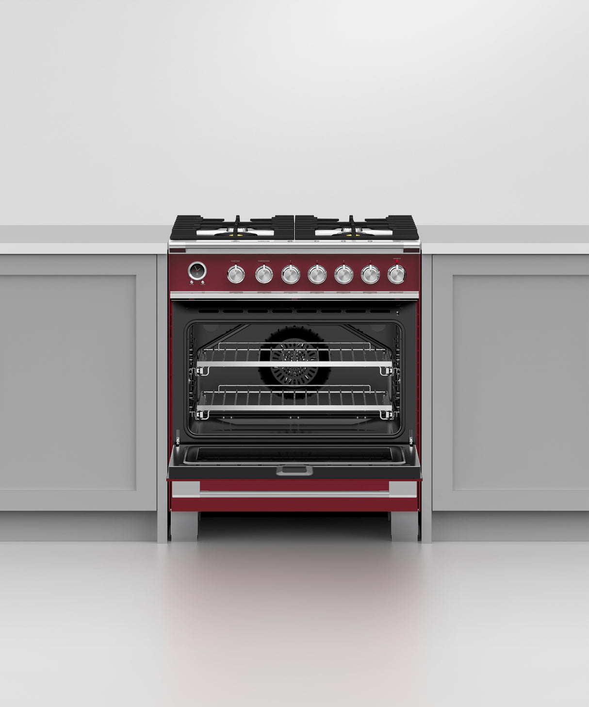 Fisher & Paykel OR30SCG6R1 30-inch Classic Dual Fuel Range, Red - Image 4