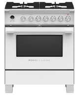 Fisher & Paykel OR30SCG6W1 30-inch Classic Dual Fuel Range, White - Image 1