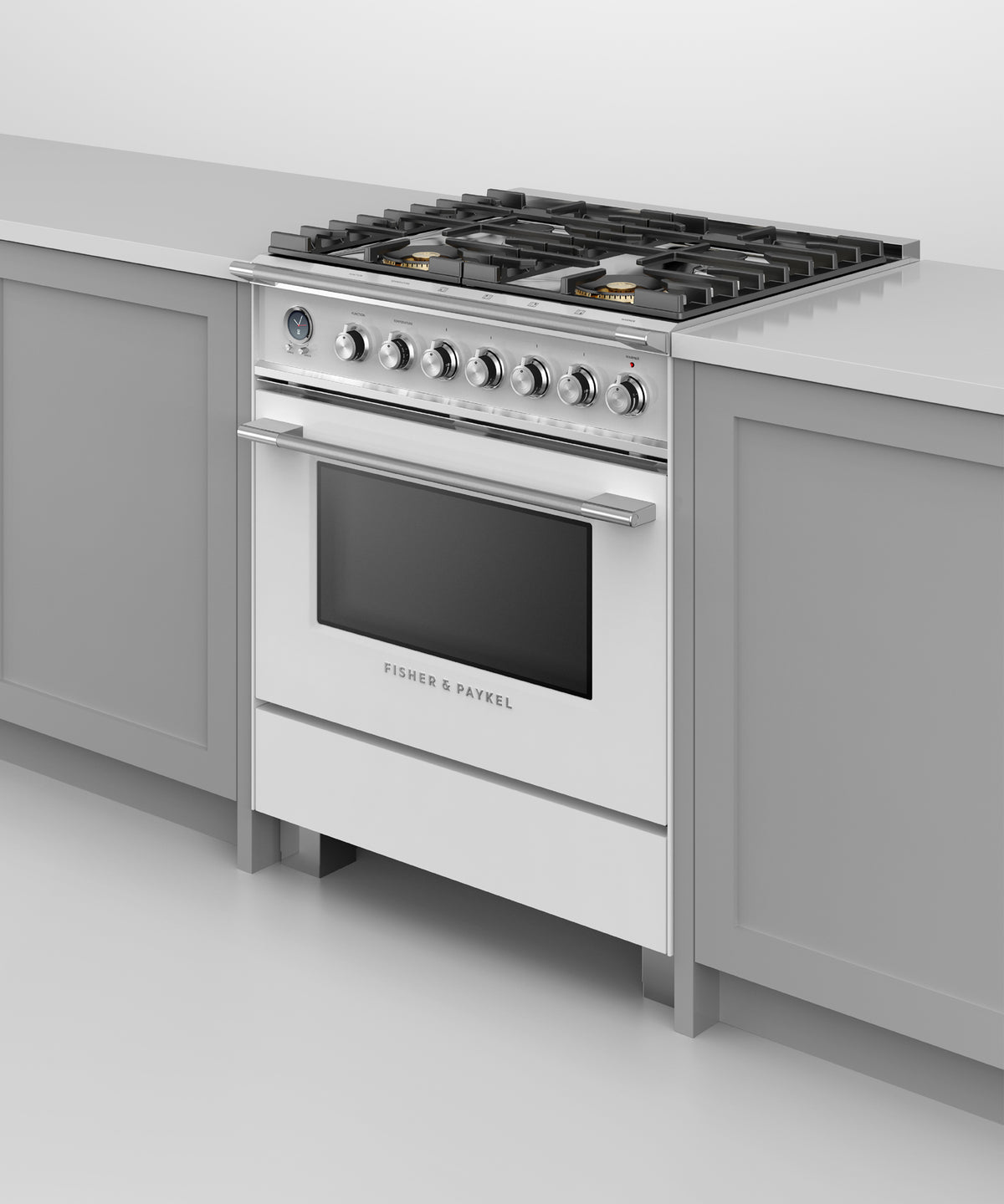 Fisher & Paykel OR30SCG6W1 30-inch Classic Dual Fuel Range, White - Image 5