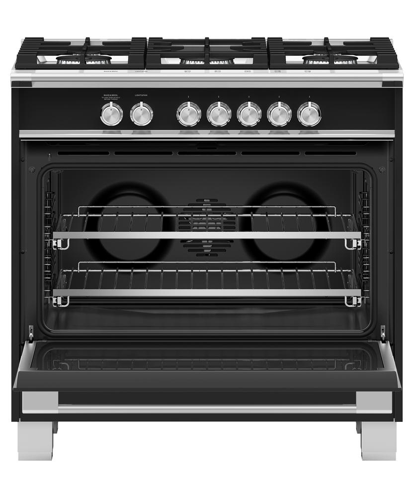 Fisher & Paykel OR36SCG4B1 range angled studio view