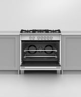 Fisher & Paykel OR36SCG4W1 range in kitchen with cookware