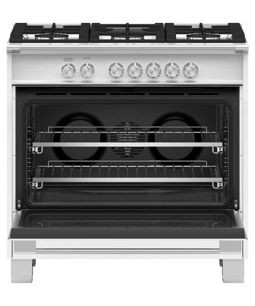 Fisher & Paykel OR36SCG4W1 range angled studio view