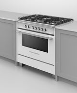 Fisher & Paykel OR36SCG4W1 range in kitchen, cooktop detail