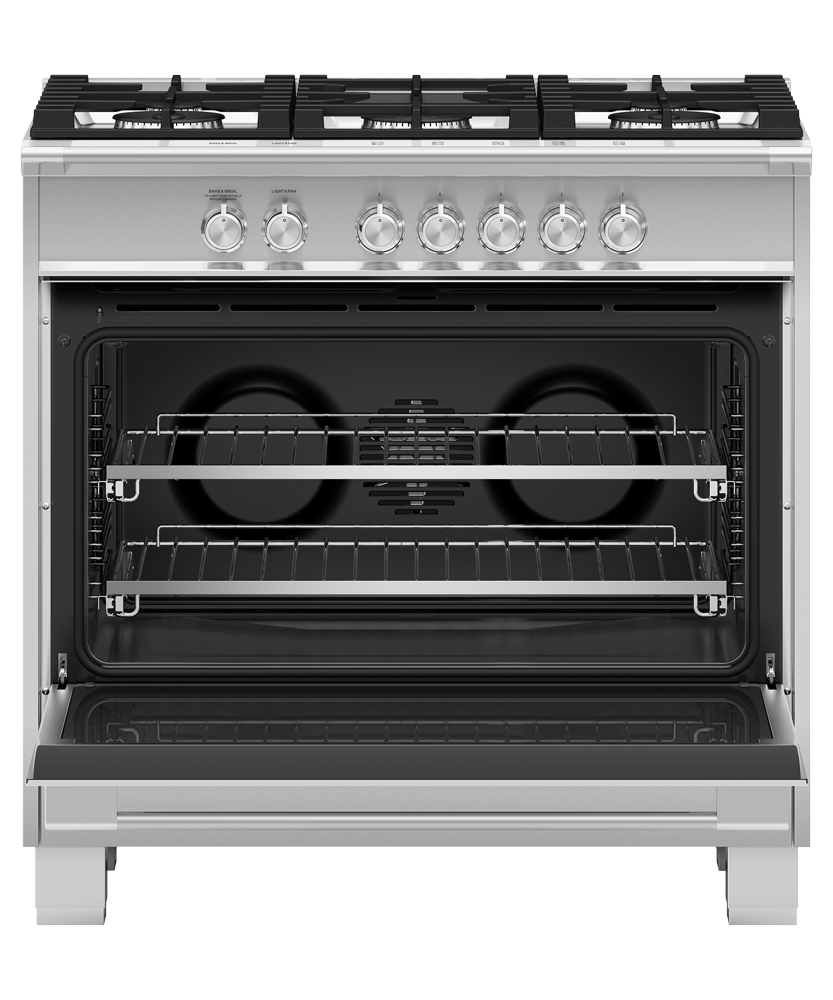 Fisher & Paykel OR36SCG4X1 range angled studio view
