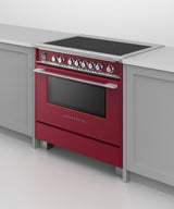 Fisher & Paykel OR36SCI6R1 range in kitchen, cooktop detail