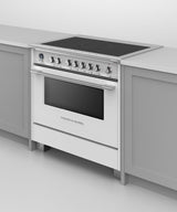 Fisher & Paykel OR36SCI6W1 range in kitchen, cooktop detail