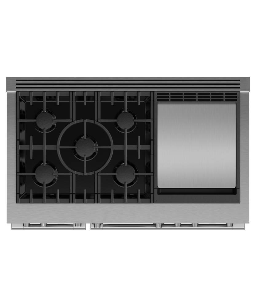 Fisher & Paykel RDV3-485GD-N 48-inch Professional Dual Fuel Range with Griddle - Angle View