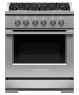 Fisher & Paykel RGV3-304-N 30-inch Professional 4 Burner Gas Range - Front View