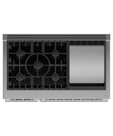 Fisher & Paykel RGV3-485GD-N 48-inch Professional Gas Range with Griddle - Cooktop Detail