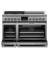 Fisher & Paykel RHV3-484-N 48" Series 11 Professional Dual Fuel 4 Burner + 4 Zone Induction Self-Cleaning Range, Natural Gas - Angle View