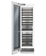 Fisher & Paykel RS2484VL2K1 wine cabinet with panel, angled view