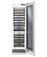 Fisher & Paykel RS2484VR2K1 wine cabinet with panel, angled view