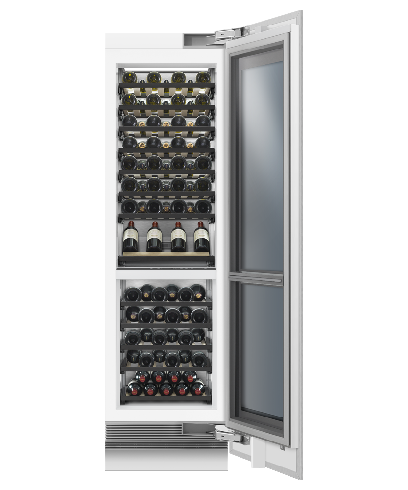 Fisher & Paykel RS2484VR2K1 wine cabinet with panel, open door view