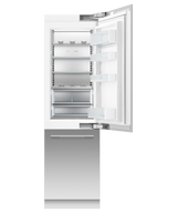 Fisher & Paykel RS2484WRUK1 24" Series 9 Integrated Column Refrigerator Freezer, Ice & Water, Panel Ready, Right Hinge - Angle View