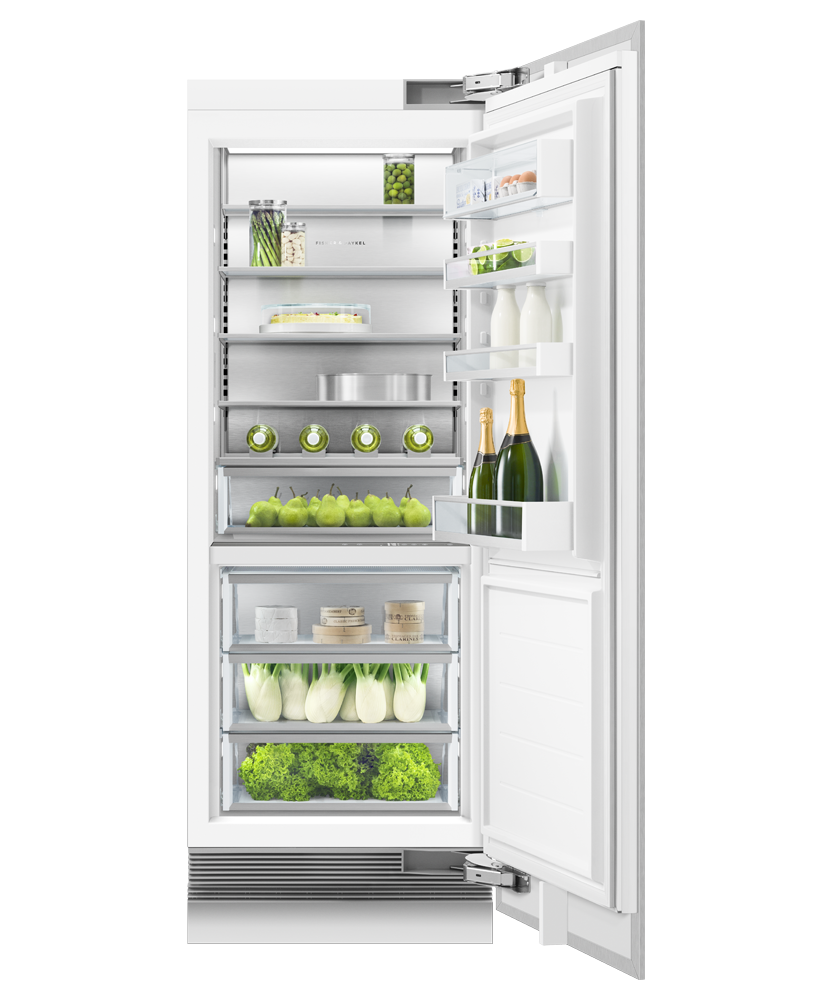 Fisher & Paykel RS3084SRHK1 column refrigerator with panel, open door view