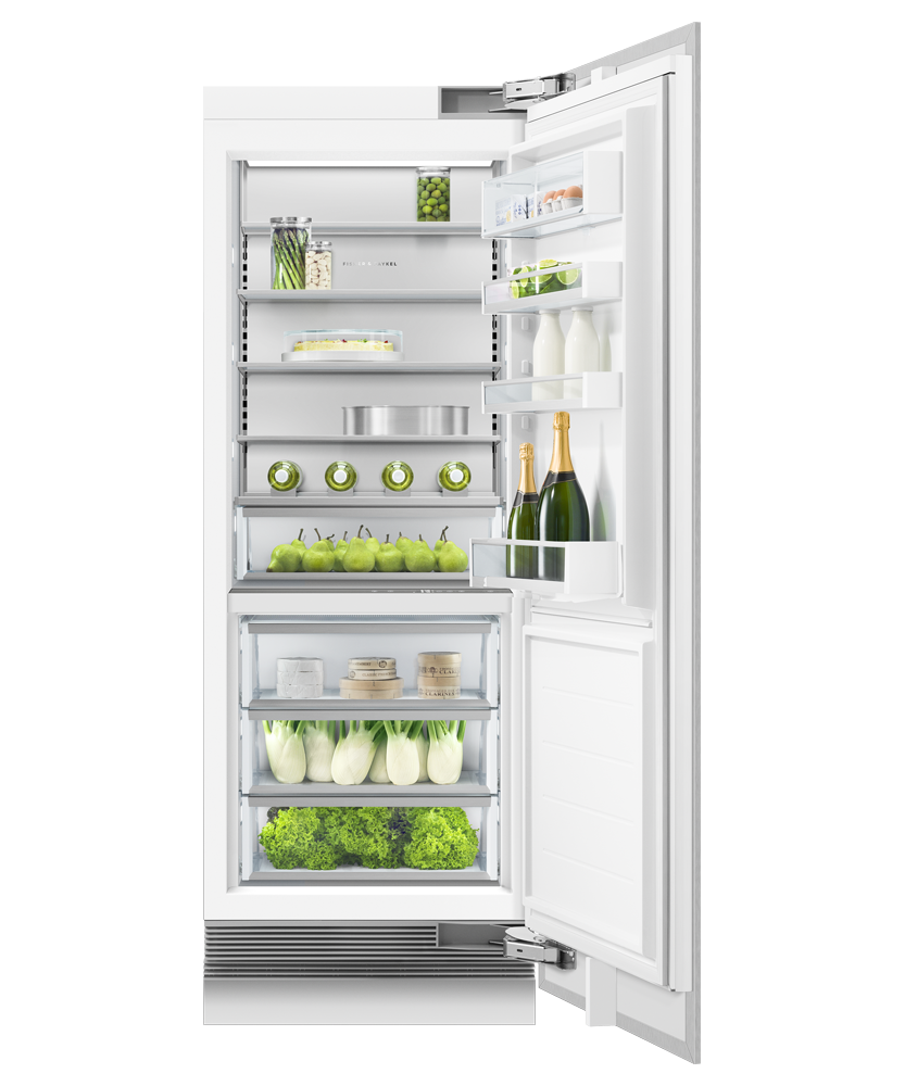 Fisher & Paykel RS3084SRK1 column refrigerator with panel, open door view