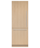 Fisher & Paykel RS3084WLUK1 30" Series 9 Integrated Column Refrigerator Freezer, Ice & Water, Panel Ready, Left Hinge - Front View