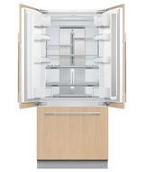Fisher & Paykel 32 inch Series 7 Integrated French Door Refrigerator Freezer, panel ready, angled view