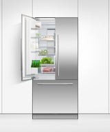 Fisher & Paykel 32 inch Series 7 Integrated French Door Refrigerator Freezer installed in kitchen cabinetry