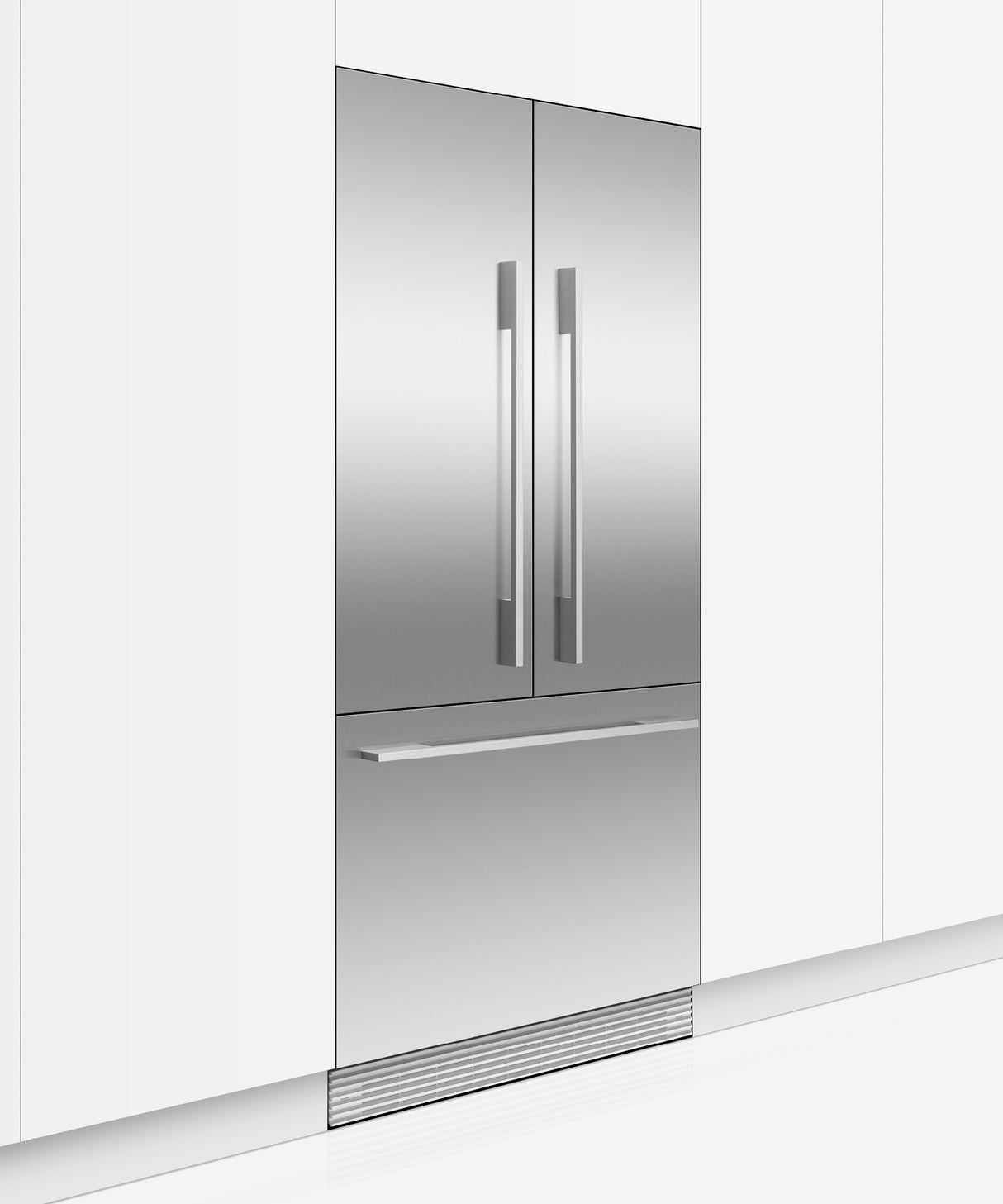 Fisher & Paykel 32 inch Series 7 Integrated French Door Refrigerator Freezer installed in kitchen, third view