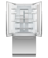 Fisher & Paykel 32 inch Series 7 Integrated French Door Refrigerator Freezer, panel ready, angled view