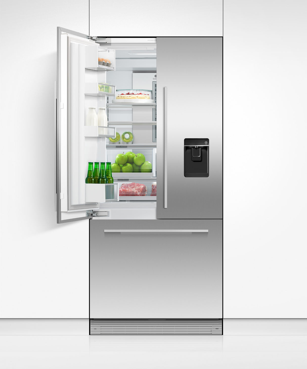 Fisher & Paykel 32 inch Series 7 Integrated French Door Refrigerator Freezer installed in kitchen, third view