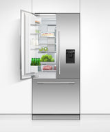 Fisher & Paykel 32 inch Series 7 Integrated French Door Refrigerator Freezer installed in kitchen, third view