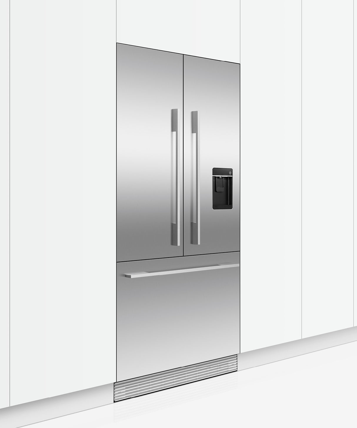 Fisher & Paykel 32 inch Series 7 Integrated French Door Refrigerator Freezer installed in kitchen, fourth view