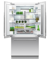 Fisher & Paykel 36 inch Series 7 Integrated French Door Refrigerator Freezer, panel ready, angled view