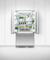 Fisher & Paykel 36 inch Series 7 Integrated French Door Refrigerator Freezer installed in kitchen, additional view