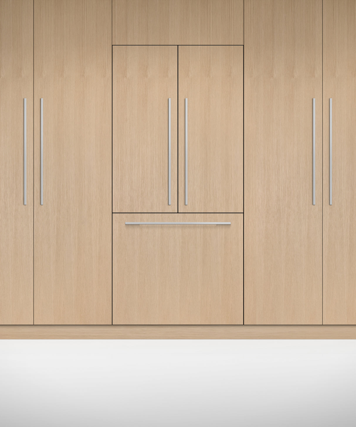 Fisher & Paykel 36 inch Series 7 Integrated French Door Refrigerator Freezer installed in kitchen cabinetry