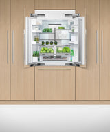 Fisher & Paykel 36 inch Series 7 Integrated French Door Refrigerator Freezer installed in kitchen, 84 inch height configuration
