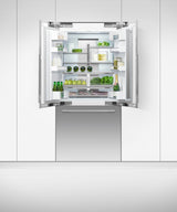 Fisher & Paykel 36 inch Series 7 Integrated French Door Refrigerator Freezer installed in kitchen, additional view