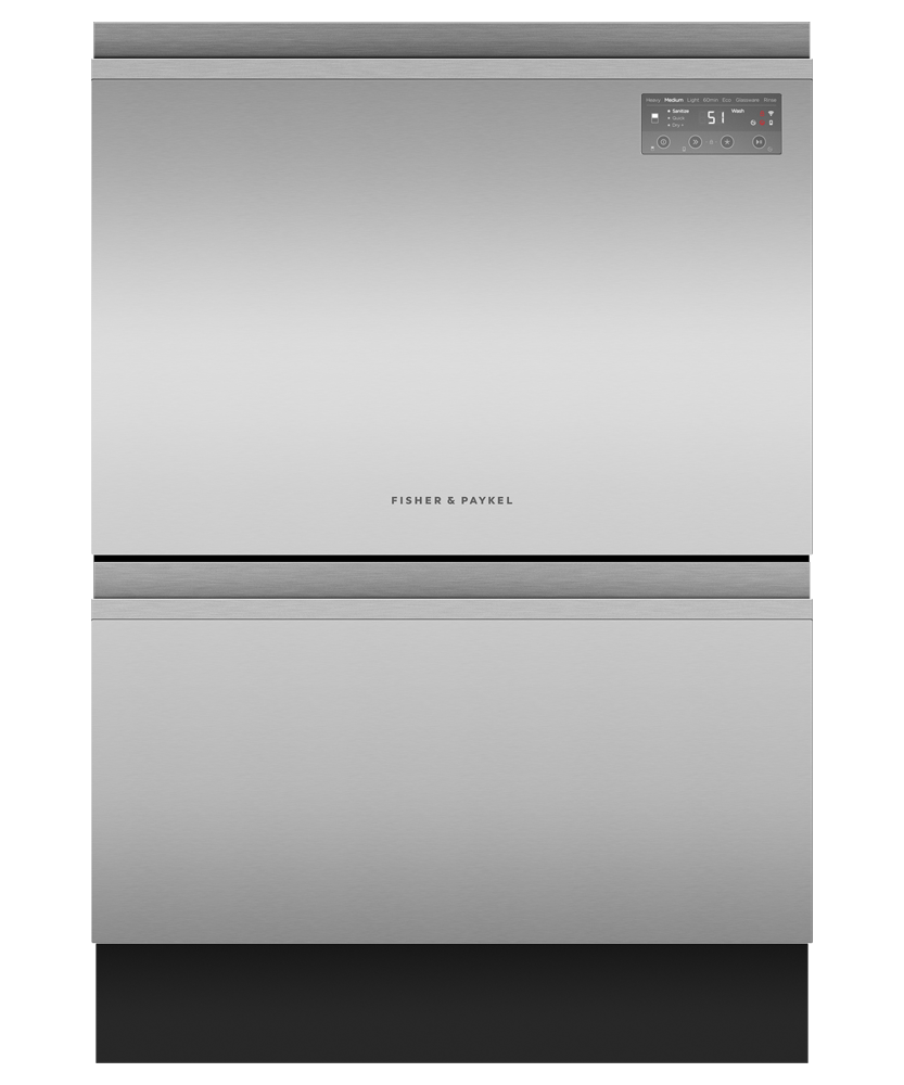 Fisher & Paykel DD24DT2NX9 Series 7 Contemporary Tall Double DishDrawer Dishwasher, Stainless Steel - Image 1