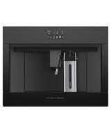 Fisher & Paykel 24 inch Series 9 Minimal Built-in Coffee Maker in black, angled view