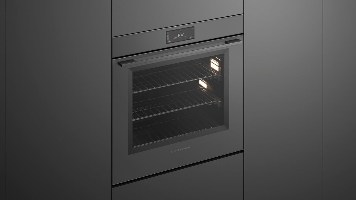 Fisher & Paykel OB30SMPUG3 30" Series 9 Minimal Self-Cleaning Oven - In-Situ Kitchen View with Lights On