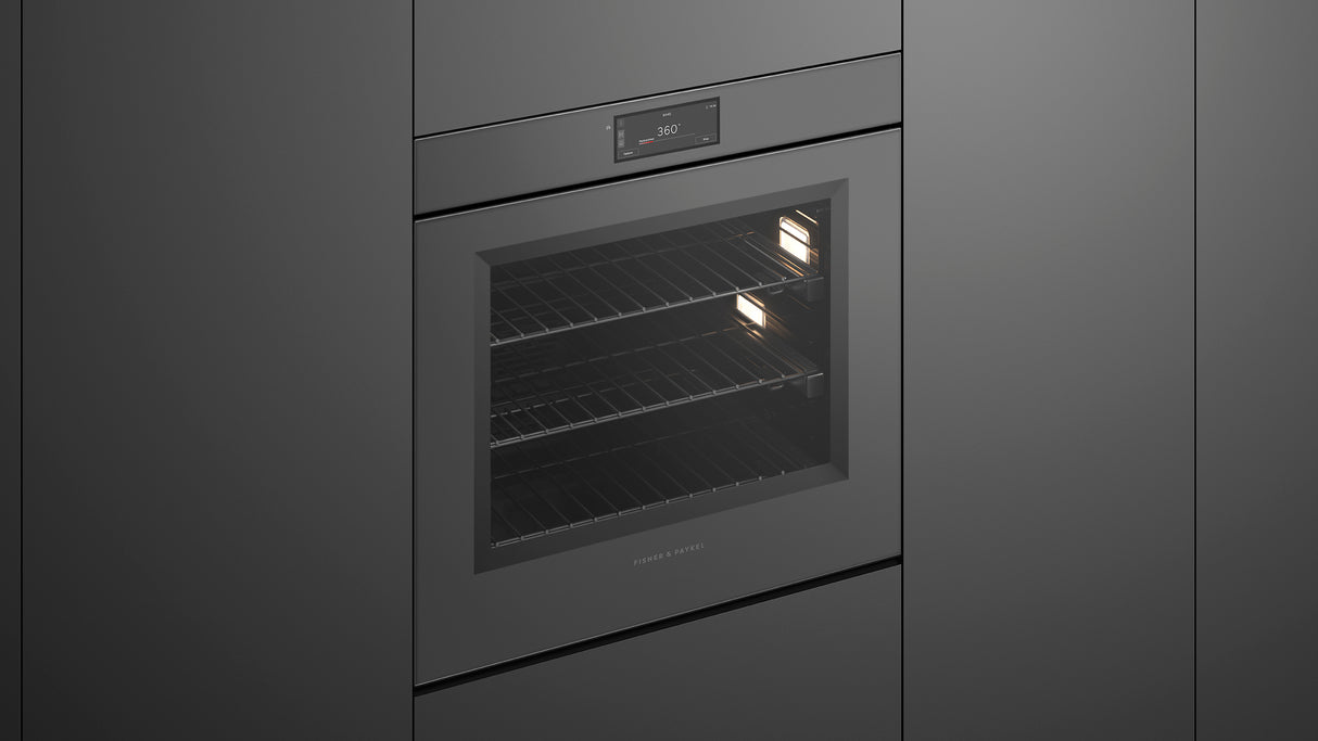 Fisher & Paykel OB30SMPUNG3 30" Series 9 Minimal Handleless Self-Cleaning Oven - In-Situ Kitchen View with Lights On