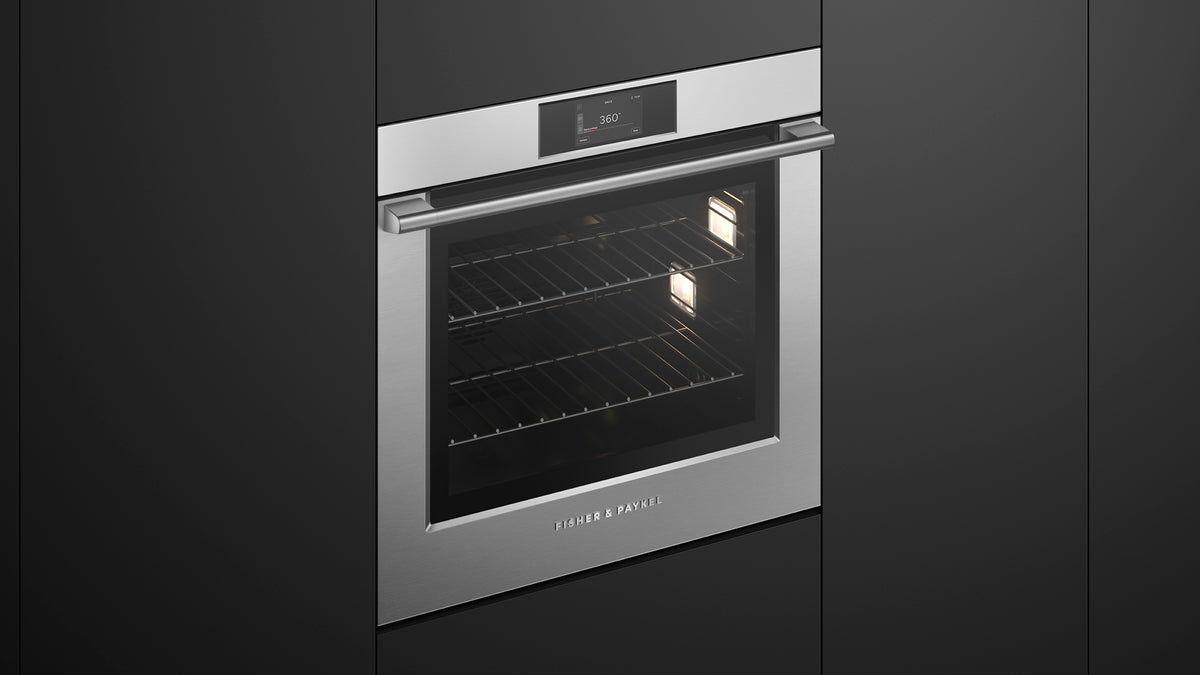 Fisher & Paykel OB30SPPTX3 30" Series 7 Professional Self-Cleaning Oven - In-Situ Kitchen View with Lights On