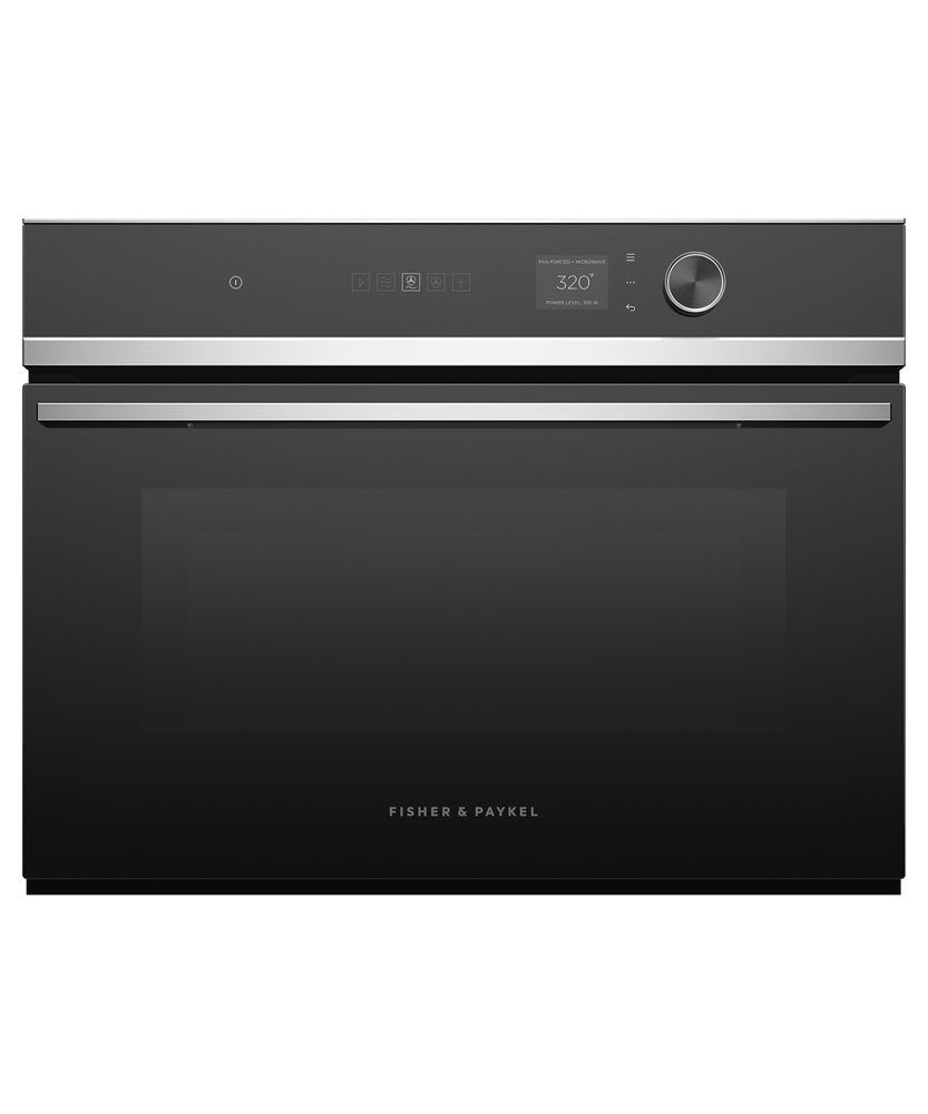 Fisher & Paykel OM24NDLX1 24-inch Contemporary Compact Convection-Speed Oven - Front View
