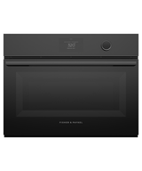 Fisher & Paykel OM24NMTDB1 24-inch Minimal Compact Convection-Speed Oven, Black Glass - Front View